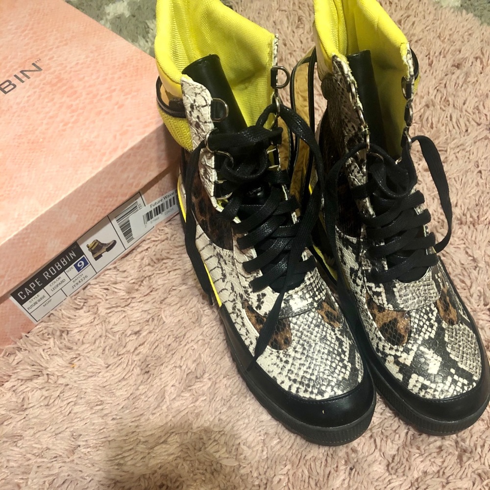 Leopard Snake Skin boots